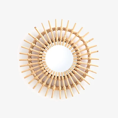 La Redoute Nogu Sunburst Rattan Mirror, Diameter 35cm