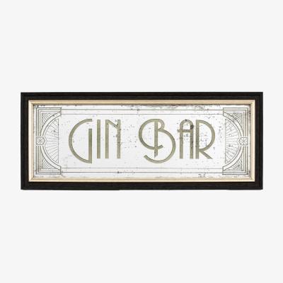 La Redoute 47 x 19cm 'Gin Bar' Distressed Decorative Mirror