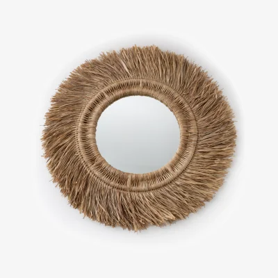 La Redoute Loully 100cm Diameter Sisal & Rattan Round Mirror