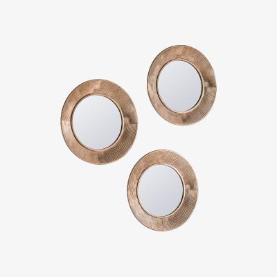 La Redoute Set of 3 Gold Round Metal Mirrors