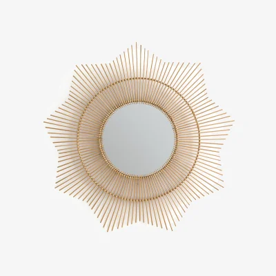 La Redoute Nogu 90cm Diameter Sunburst Bamboo Mirror
