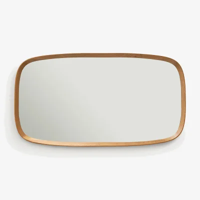 La Redoute Orion 110cm High Solid Oak Rectangular Mirror