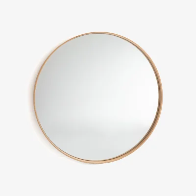 La Redoute Alaria 120cm Diameter Round Oak Mirror