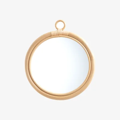 La Redoute Nogu Round Rattan Mirror, Diameter 35cm
