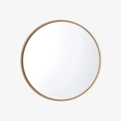 La Redoute Alaria 100cm Round Oak Mirror