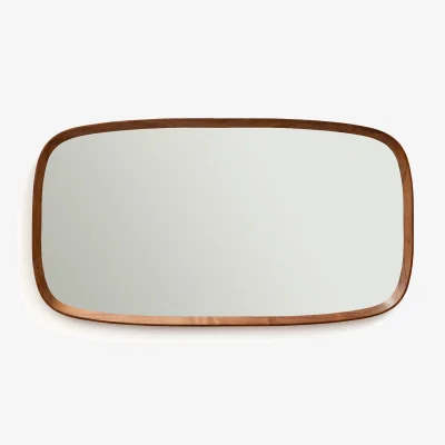 La Redoute Orion 110cm High Solid Walnut Rectangular Mirror