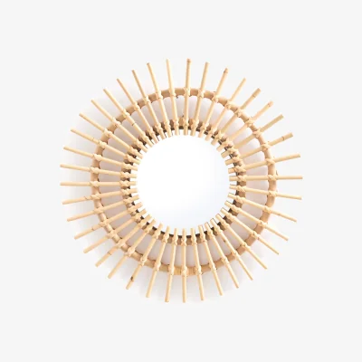 La Redoute Nogu Sunburst Rattan Mirror, Diameter 45cm