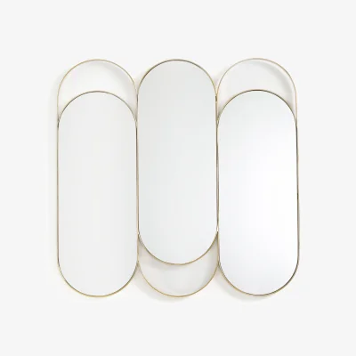 La Redoute Alama Brass Triptych Mirror