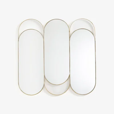 La Redoute Alama Brass Triptych Mirror