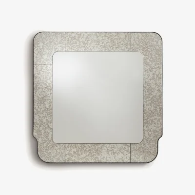 La Redoute Oris Square Antique Finish Glass Border Mirror, Height 105cm
