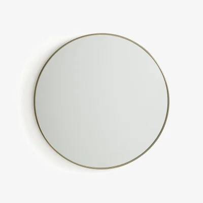 La Redoute Caligone 80cm Diameter Aged Brass Round Mirror