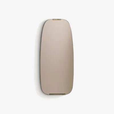 La Redoute Dialect H72.5cm Smoked Glass and Brass Mirror