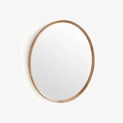 La Redoute Orion Solid Oak Round Mirror