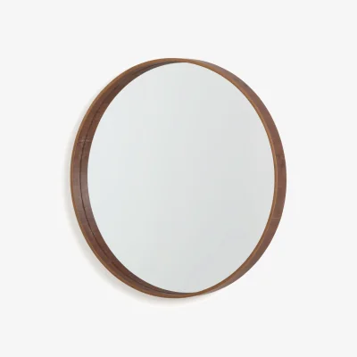 La Redoute Alaria Round Walnut Mirror