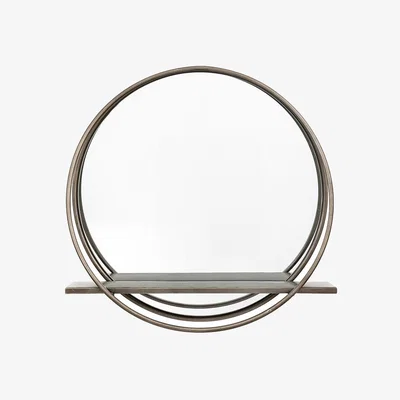 La Redoute 45cm Metal Shelf Round Mirror