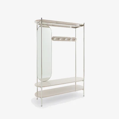 La Redoute Marlow Steel and MDF Hallway Dresser with Mirror