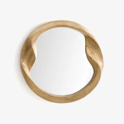 La Redoute Elara 40cm Diameter Suar Wood Round Mirror