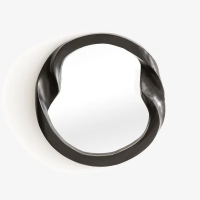 La Redoute Elara 40cm Diameter Suar Wood Round Mirror