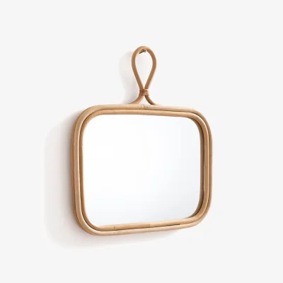 La Redoute Nogu 38 x 35cm Rectangular Rattan Mirror