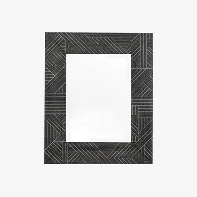 La Redoute 110 x 90cm Black Wood Rectangle Mirror