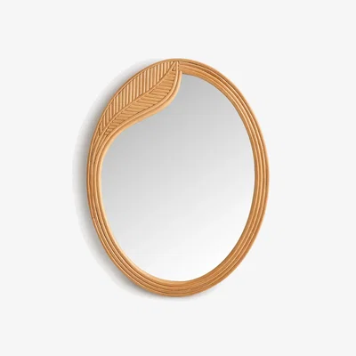 La Redoute Sylea Oval Rattan Mirror, 50 X 65cm