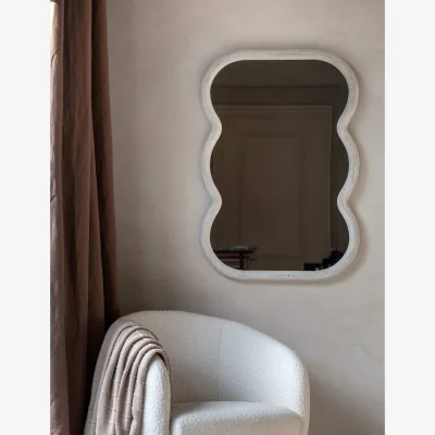 Marks & Spencer Gallery Home Como Wooden Curved Rectangle Wall Mirror White