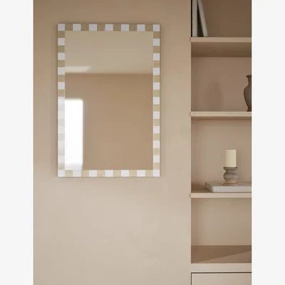 Marks & Spencer M&S Checkerboard Rectangular Mirror Biscuit