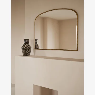 Marks & Spencer M&S Metal Twisted Overmantel Wall Mirror Antique Brass