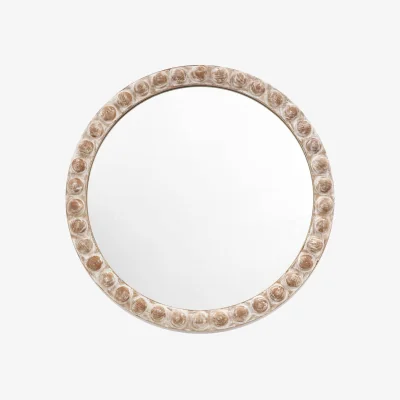 Marks & Spencer Gallery Home Millbrook Wooden Small Round Wall Mirror Natural