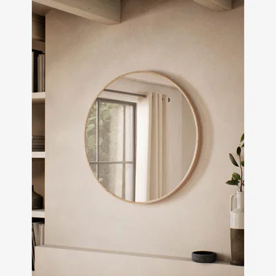 Marks & Spencer M&S Round Pine Wall Mirror - Wood, Wood