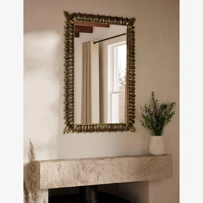 Marks & Spencer M&S Vintage Rectangular Hanging Wall Mirror - Antique Brass, Antique Brass
