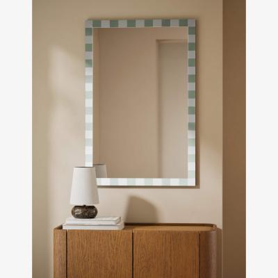 Marks & Spencer M&S Collection Checkerboard Rectangular Glass Wall Mirror - Sage, Sage