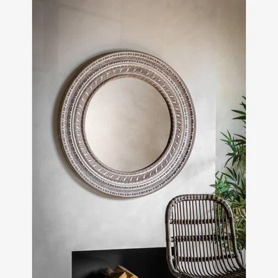 Marks & Spencer Gallery Direct Kota Wooden Large Round Wall Mirror - Natural, Natural