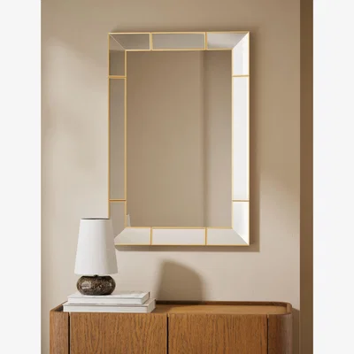 Marks & Spencer M&S Bevelled Rectangular Wall Mirror Gold