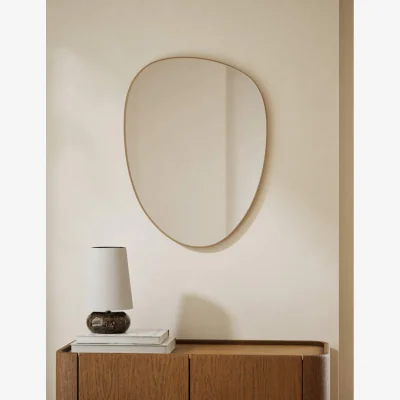 Marks & Spencer M&S Pebble Metal Curved Wall Mirror Antique Brass