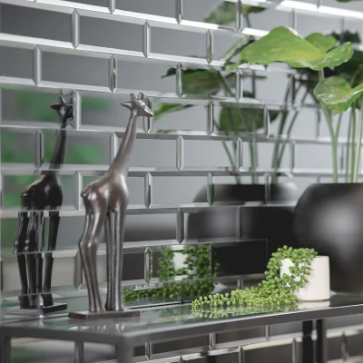 My Furniture Smoked Mirror Rectangular Wall Tiles Pack
