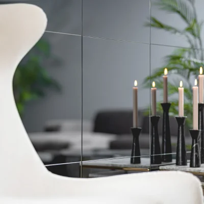 My Furniture Large Smoked Mirror Square Wall Tiles Pack