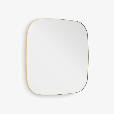 My Furniture Emmerson Soft Square Mirror - Brushed Brass