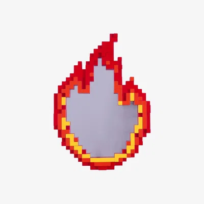 Made in Design Pixel - Flame Wall mirror wood red / 49.5 x 70.5 cm - Seletti