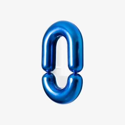 Made in Design Zodiac Bumper Medium Wall mirror ceramic blue / W 55 x H 90 cm - Jean-Baptiste Fastrez, 2020 - Moustache