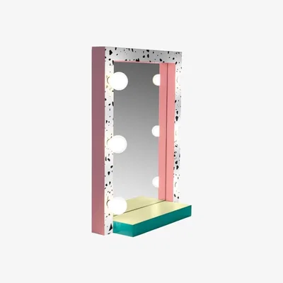 Made in Design Super Mirror Illuminated mirror wood multicoloured / L 62 x H 87 cm - Seletti