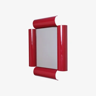 Made in Design Ouverture Wall mirror metal red / 40 x 60 cm - Axel Chay