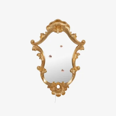 Made in Design Reflecting - Trilogy Wall mirror plastic material gold / Animated LCD Screen with moving eyes - 72 x 101 cm - Seletti