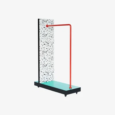 Made in Design Super Stender Rack wood / 120 x 48.3 x H 173 cm - Casters & mirror - Seletti