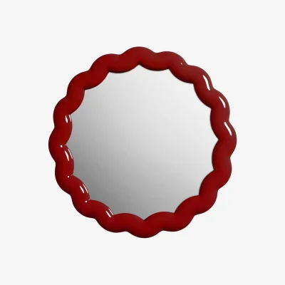 Made in Design Zigzag Wall mirror plastic material red / Ø 40.5 cm - Polyresin - & klevering
