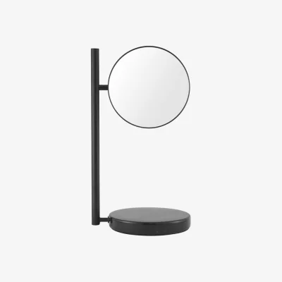 Made in Design Pose Free standing mirror metal stone black / Adjustable magnifying mirror - Normann Copenhagen