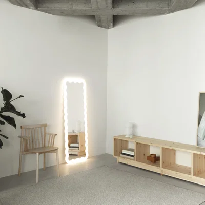 Made in Design Illu LED Illuminated mirror plastic material white / L 55 x H 165 cm - Normann Copenhagen