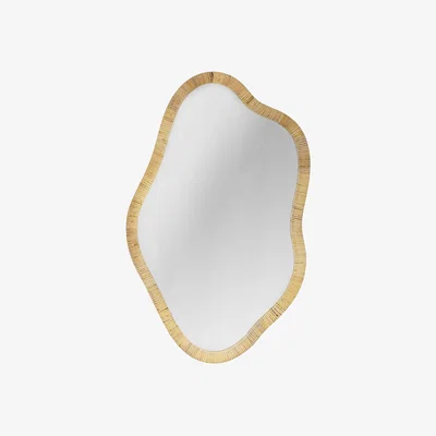 Made in Design Ashlie Wall mirror glass cane & fibres beige / 50 x 80 cm - Rattan - Bloomingville