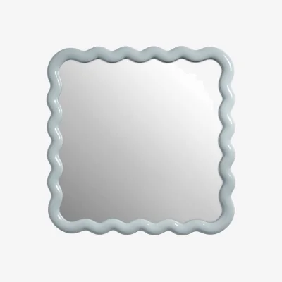 Made in Design Zigzag Wall mirror plastic material blue / 59.5 x 59.5 cm - Polyresin - & klevering