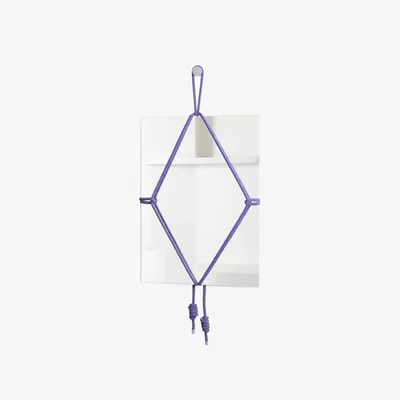 Made in Design Shibari Rectangle Wall mirror glass blue / W 50.5 x H 69 cm - Moustache